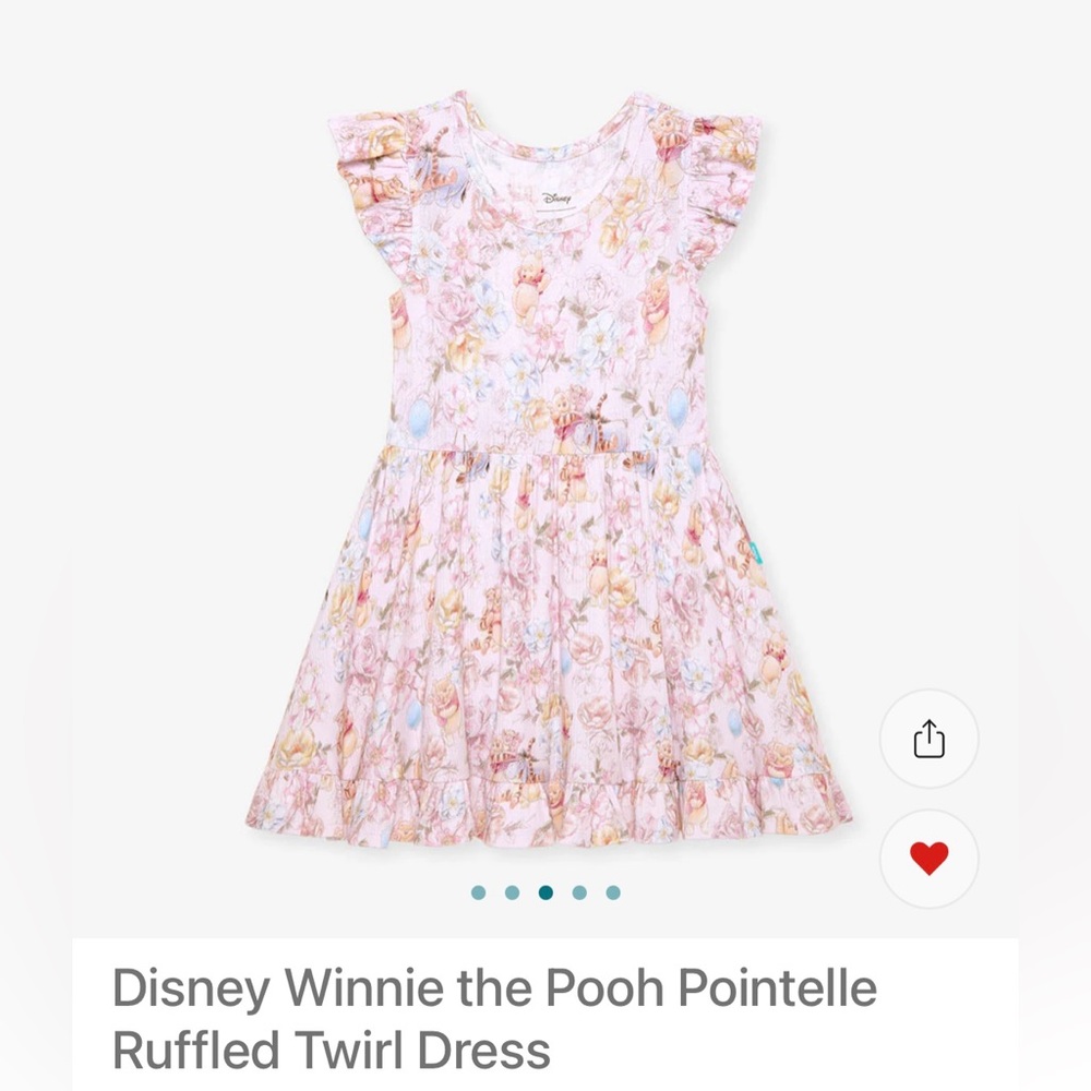 Posh Peanut Disney Winnie the Pooh pointelle ruffle twirl dress size 5-6T NIB - Picture 2 of 3